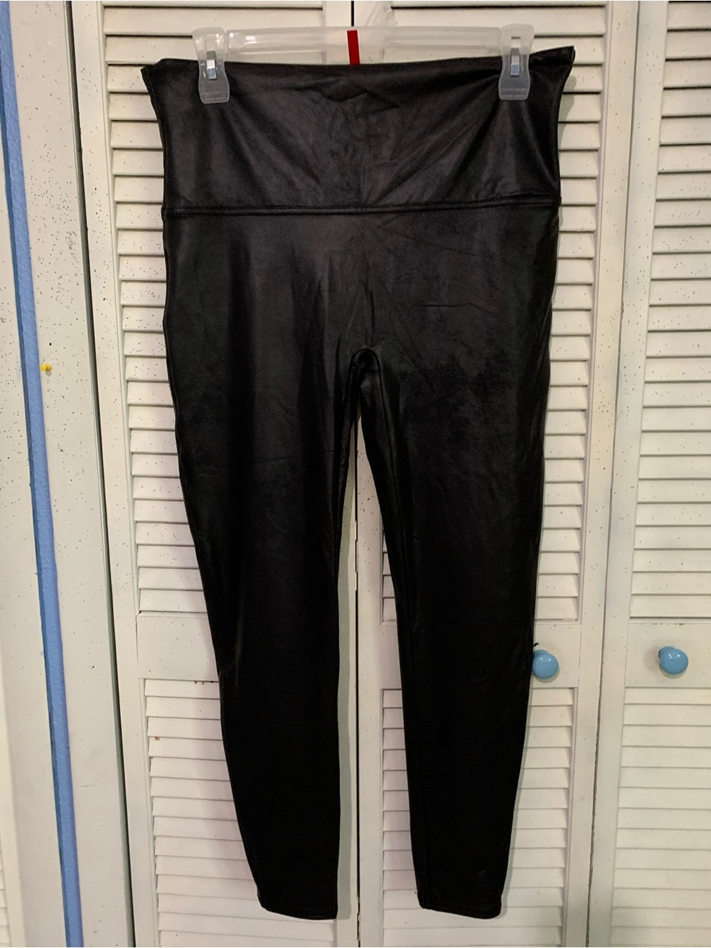 SPANX Black Faux Leather High-Waist Leggings